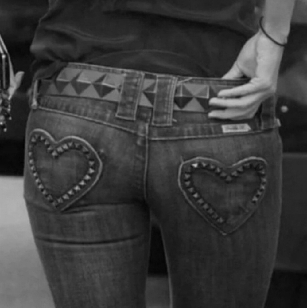 Frankie B. Limited Edition Blue Heart Pockets Low Rise Denim Jeans Y2K HTF 90's - Picture 16 of 16